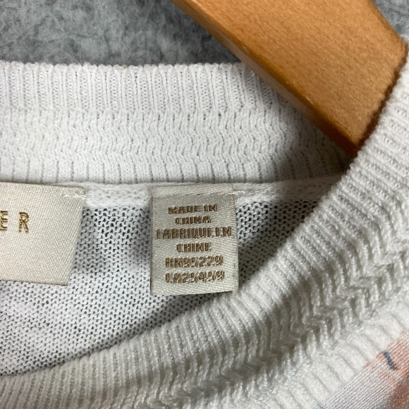 Ted Baker Ryvir Cardigan Women's 3 Ivory Multi Woven Detail Printed Button Front - Picture 7 of 11